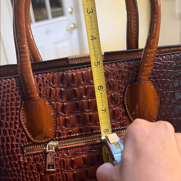 Classic Brown Crocodile Pattern Handbag 3 Set, wallet, credit card wallet - Picture 14 of 14